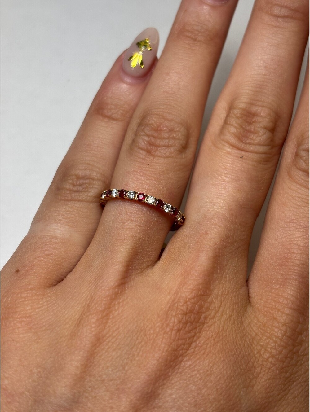18k Yellow Gold Diamond and Ruby Ring